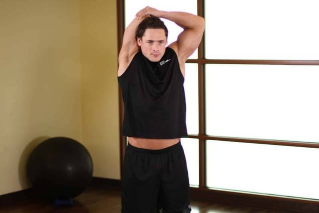 Overhead Triceps Stretch, finish position
